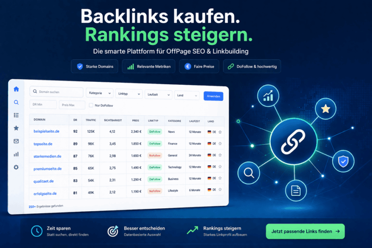 Backlinks kaufen mit SEMSEO Connect